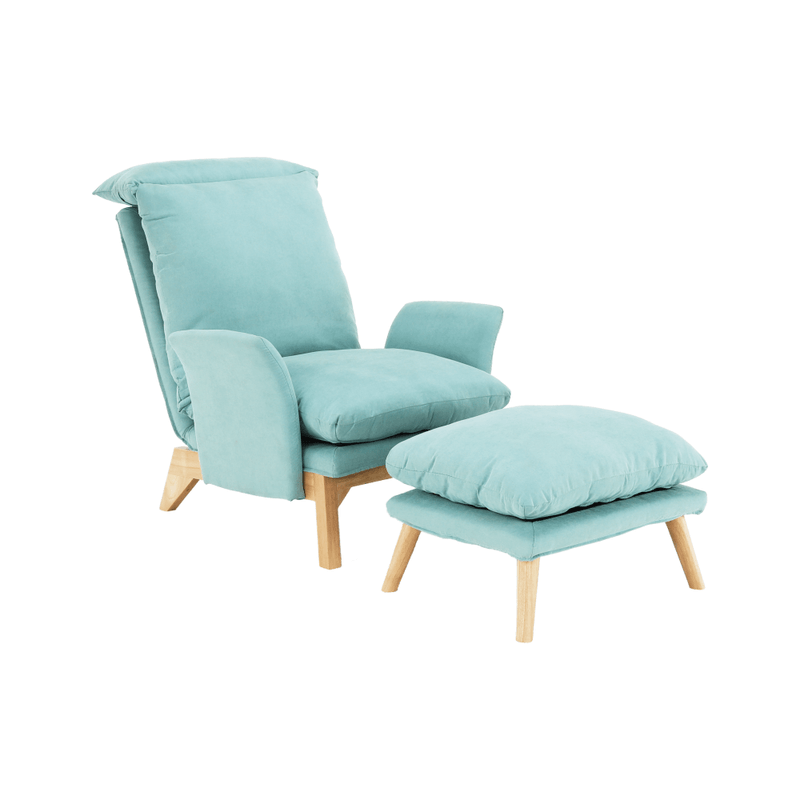 Casa si Gradina - Mobilier - Scaune si fotolii - Scaune - Scaun cu suport pt. picioare, mentol / natural, ZANDER - Infinity.ro