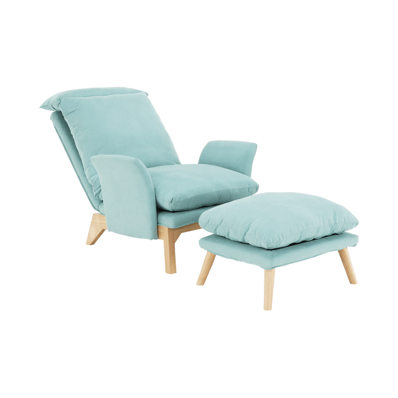 Casa si Gradina - Mobilier - Scaune si fotolii - Scaune - Scaun cu suport pt. picioare, mentol / natural, ZANDER - Infinity.ro