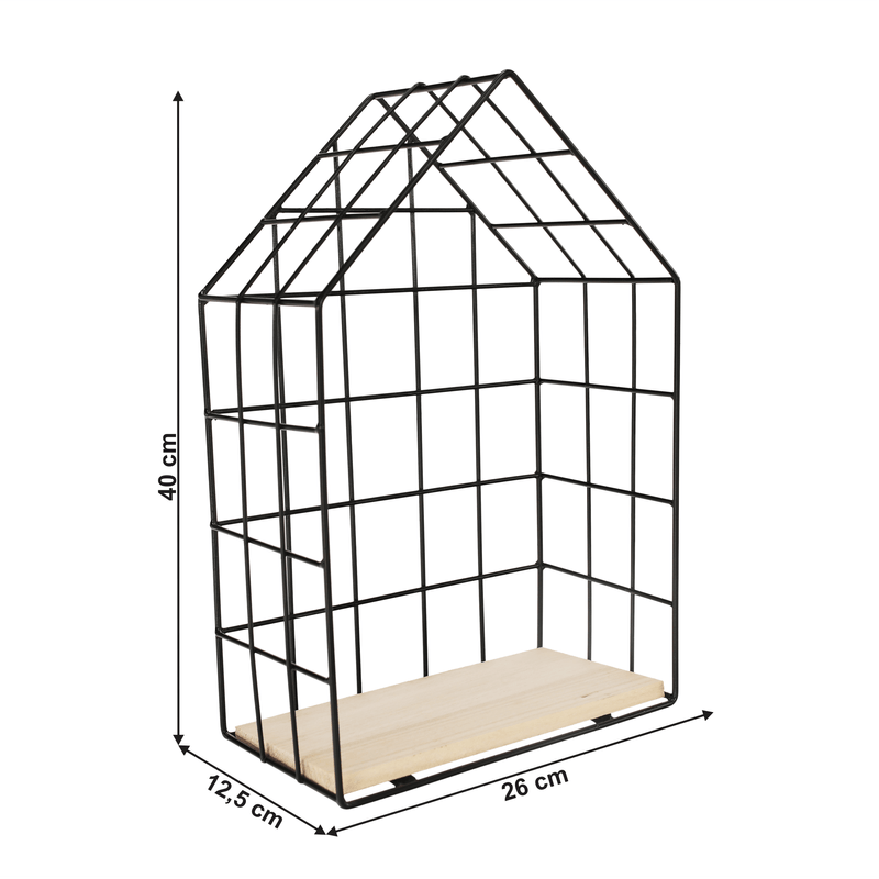 Casa si Gradina - Mobilier - Biblioteci si rafturi - Rafturi - Set de 3 rafturi, natural/negru, AZURI - Infinity.ro
