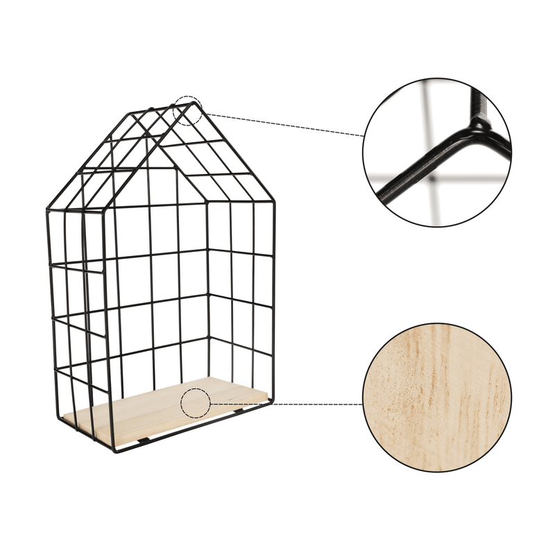 Casa si Gradina - Mobilier - Biblioteci si rafturi - Rafturi - Set de 3 rafturi, natural/negru, AZURI - Infinity.ro