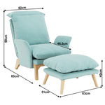 Casa si Gradina - Mobilier - Scaune si fotolii - Scaune - Scaun cu suport pt. picioare, mentol / natural, ZANDER - Infinity.ro