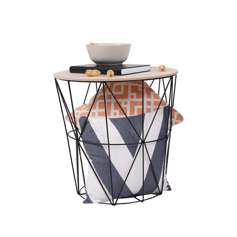 Casa si Gradina - Mobilier - Mese si birouri - Masute de cafea - Masuta auxiliara, model natural/negru, NANDO - Infinity.ro