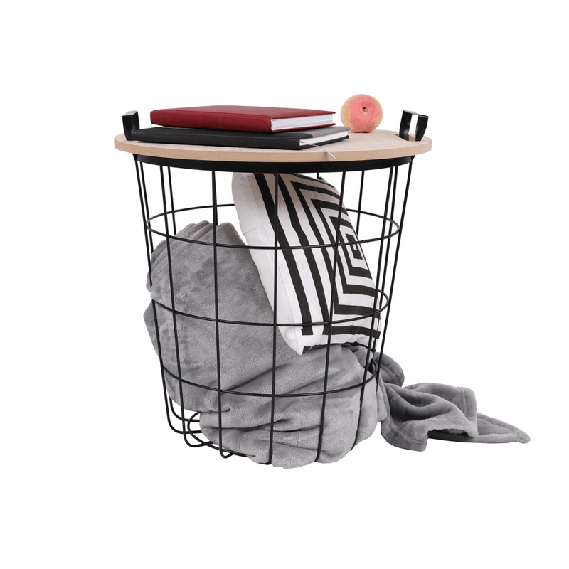 Casa si Gradina - Mobilier - Mese si birouri - Masute de cafea - Masuta auxiliara, model natural/negru, NANDO - Infinity.ro