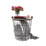 Casa si Gradina - Mobilier - Mese si birouri - Masute de cafea - Masuta auxiliara, model natural/negru, NANDO - Infinity.ro