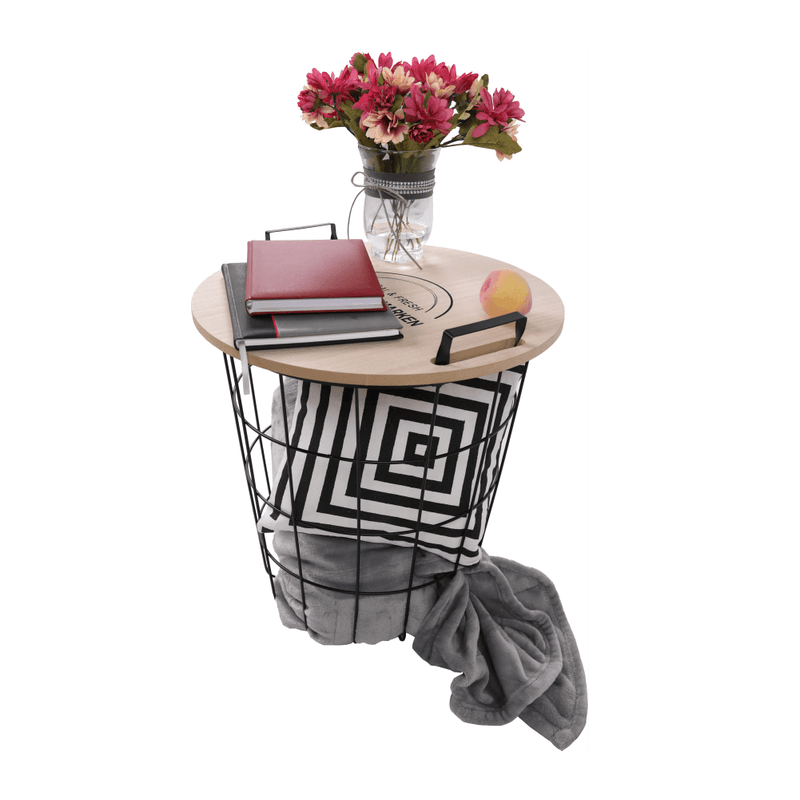 Casa si Gradina - Mobilier - Mese si birouri - Masute de cafea - Masuta auxiliara, model natural/negru, NANDO - Infinity.ro