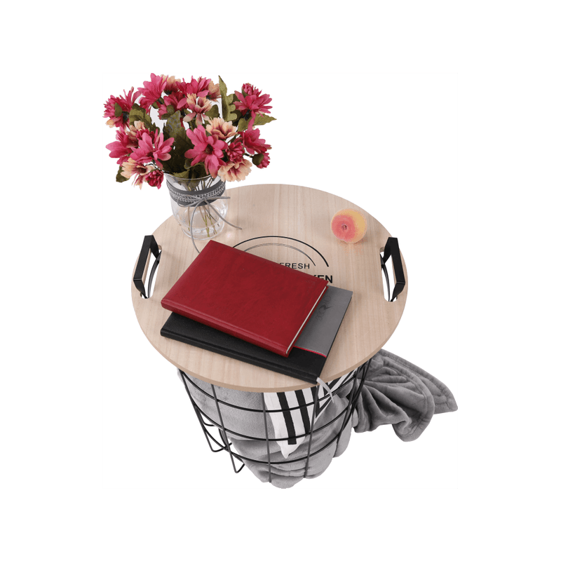 Casa si Gradina - Mobilier - Mese si birouri - Masute de cafea - Masuta auxiliara, model natural/negru, NANDO - Infinity.ro