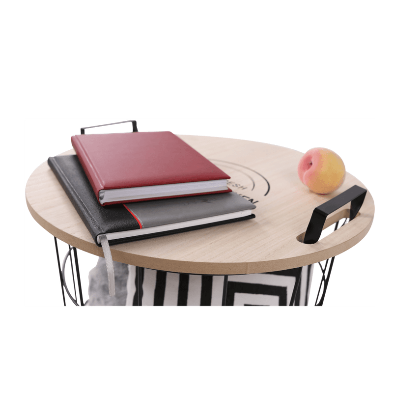 Casa si Gradina - Mobilier - Mese si birouri - Masute de cafea - Masuta auxiliara, model natural/negru, NANDO - Infinity.ro