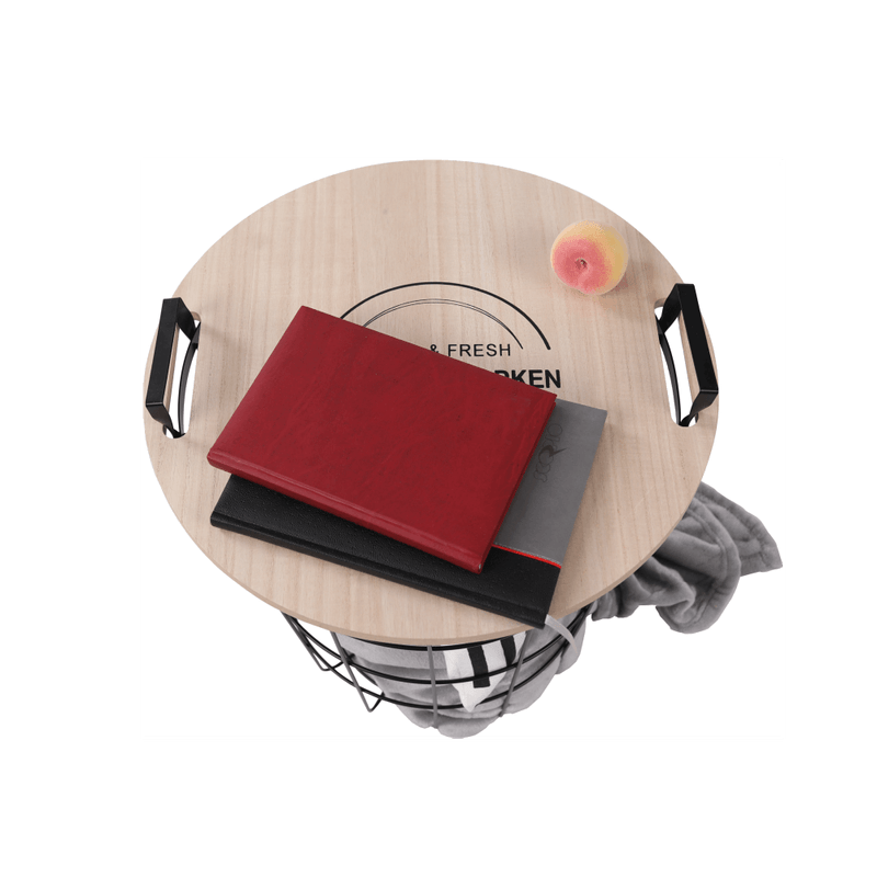 Casa si Gradina - Mobilier - Mese si birouri - Masute de cafea - Masuta auxiliara, model natural/negru, NANDO - Infinity.ro