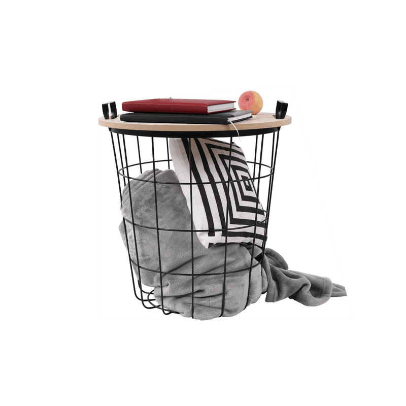 Casa si Gradina - Mobilier - Mese si birouri - Masute de cafea - Masuta auxiliara, model natural/negru, NANDO - Infinity.ro