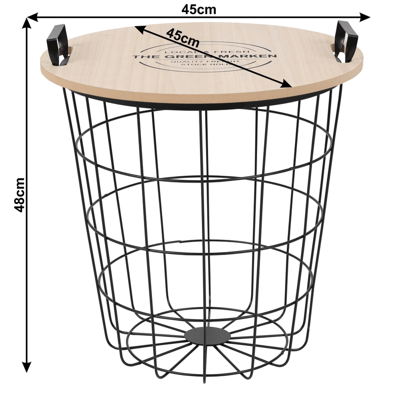 Casa si Gradina - Mobilier - Mese si birouri - Masute de cafea - Masuta auxiliara, model natural/negru, NANDO - Infinity.ro
