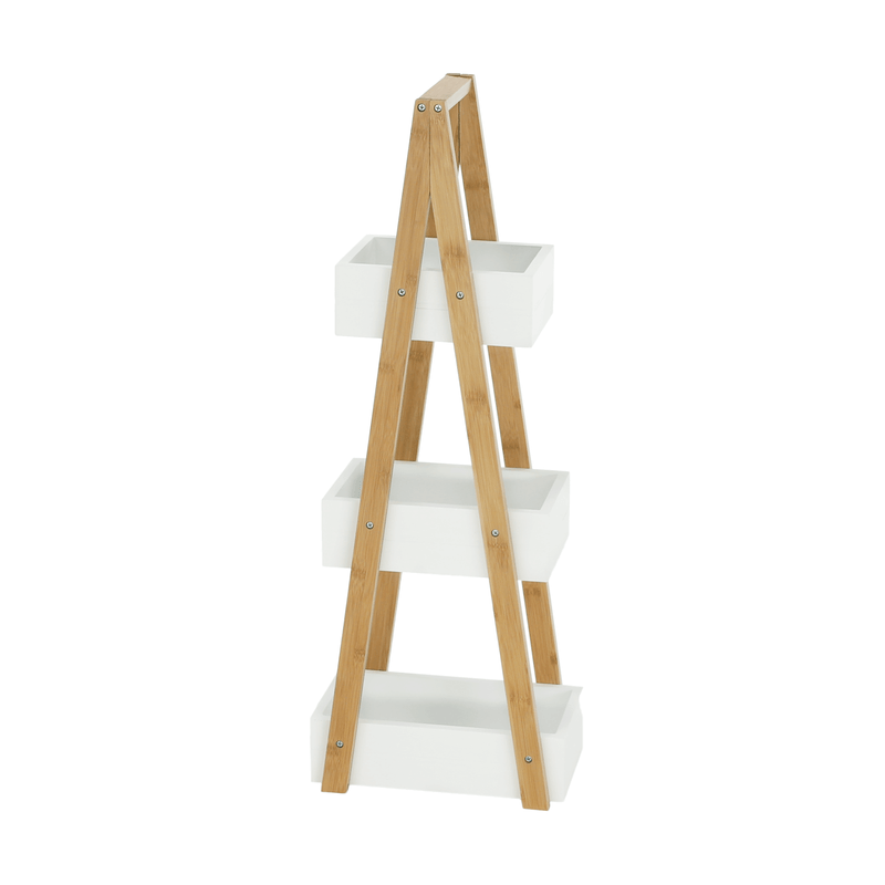 Casa si Gradina - Mobilier - Biblioteci si rafturi - Rafturi - Raft, bambus/alb, VEGO - Infinity.ro