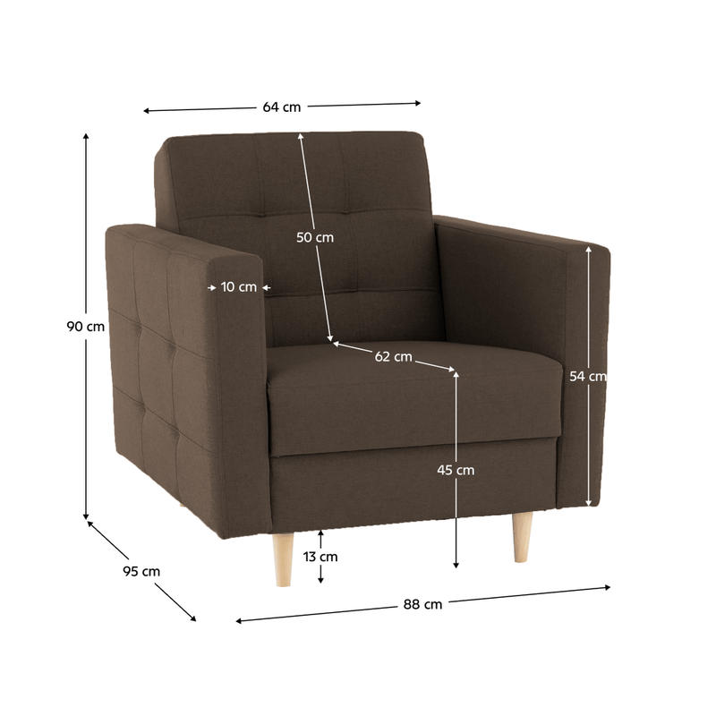 Casa si Gradina - Mobilier - Scaune si fotolii - Fotolii - Fotoliu tapitat, material ciocolatiu, AMEDIA - Infinity.ro