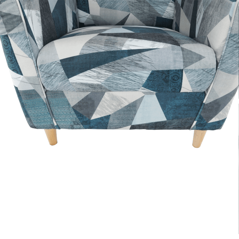 Casa si Gradina - Mobilier - Scaune si fotolii - Fotolii - Fotoliu, material gri-albastru cu model, CHARLOT - Infinity.ro