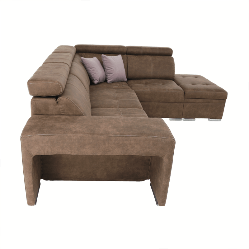 Casa si Gradina - Mobilier - Canapele si coltare - Coltare - Coltar, material maro/violet deschis, dreapta, LANZA - Infinity.ro