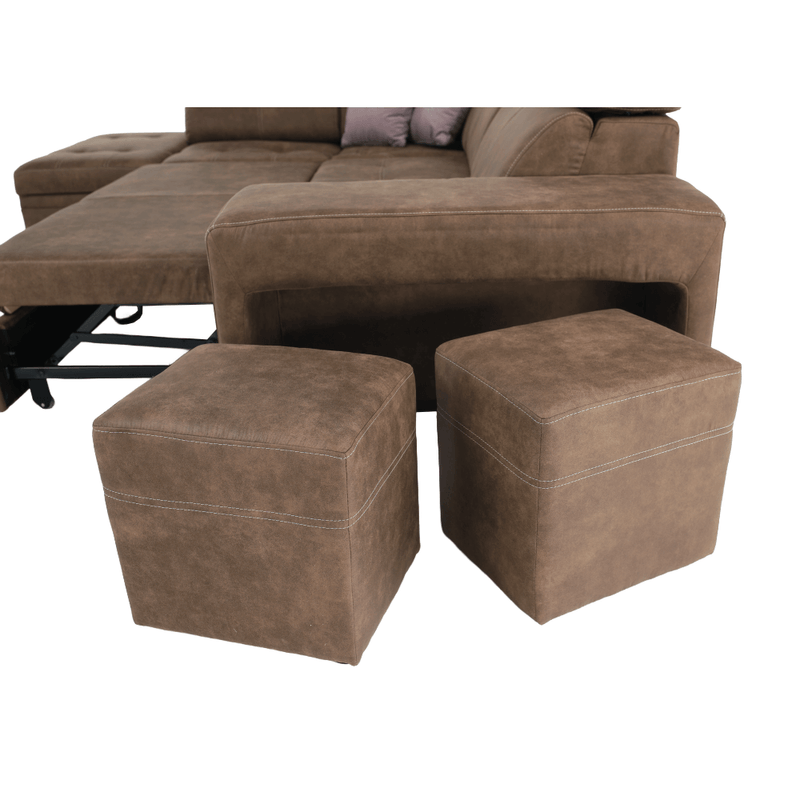 Casa si Gradina - Mobilier - Canapele si coltare - Coltare - Coltar, material maro/violet deschis, stanga, LANZA - Infinity.ro