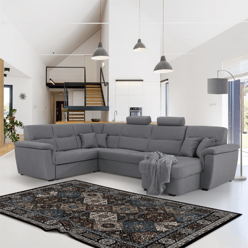 Casa si Gradina - Mobilier - Canapele si coltare - Coltare - Coltar in forma de U, material gri, dreapta, BORN U - Infinity.ro