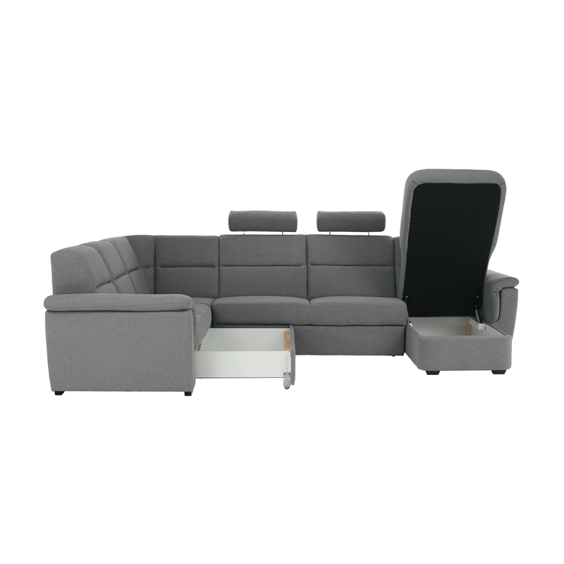 Casa si Gradina - Mobilier - Canapele si coltare - Coltare - Coltar in forma de U, material gri, dreapta, BORN U - Infinity.ro