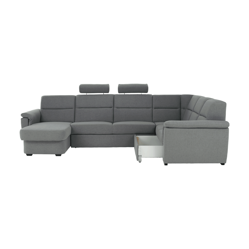 Casa si Gradina - Mobilier - Canapele si coltare - Coltare - Coltar in forma de U, material gri, stanga, BORN U - Infinity.ro