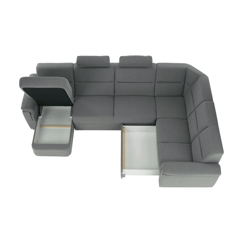 Casa si Gradina - Mobilier - Canapele si coltare - Coltare - Coltar in forma de U, material gri, stanga, BORN U - Infinity.ro