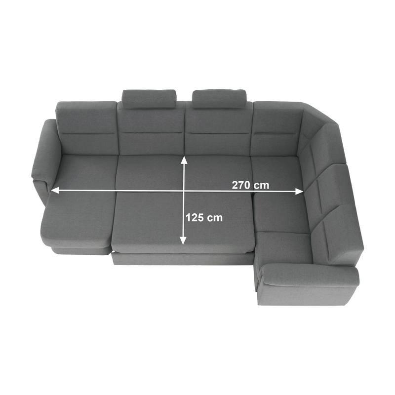 Casa si Gradina - Mobilier - Canapele si coltare - Coltare - Coltar in forma de U, material gri, stanga, BORN U - Infinity.ro