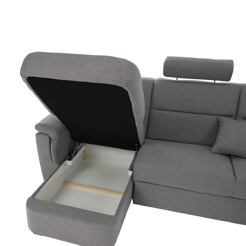 Casa si Gradina - Mobilier - Canapele si coltare - Coltare - Coltar in forma de U, material gri, stanga, BORN U - Infinity.ro