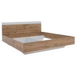 Casa si Gradina - Mobilier - Paturi si accesorii - Paturi - Pat dublu, 180x200, stejar wotan/alb, GABRIELA - Infinity.ro
