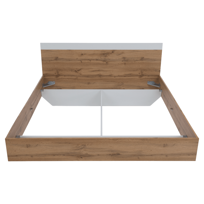Casa si Gradina - Mobilier - Paturi si accesorii - Paturi - Pat dublu, 180x200, stejar wotan/alb, GABRIELA - Infinity.ro