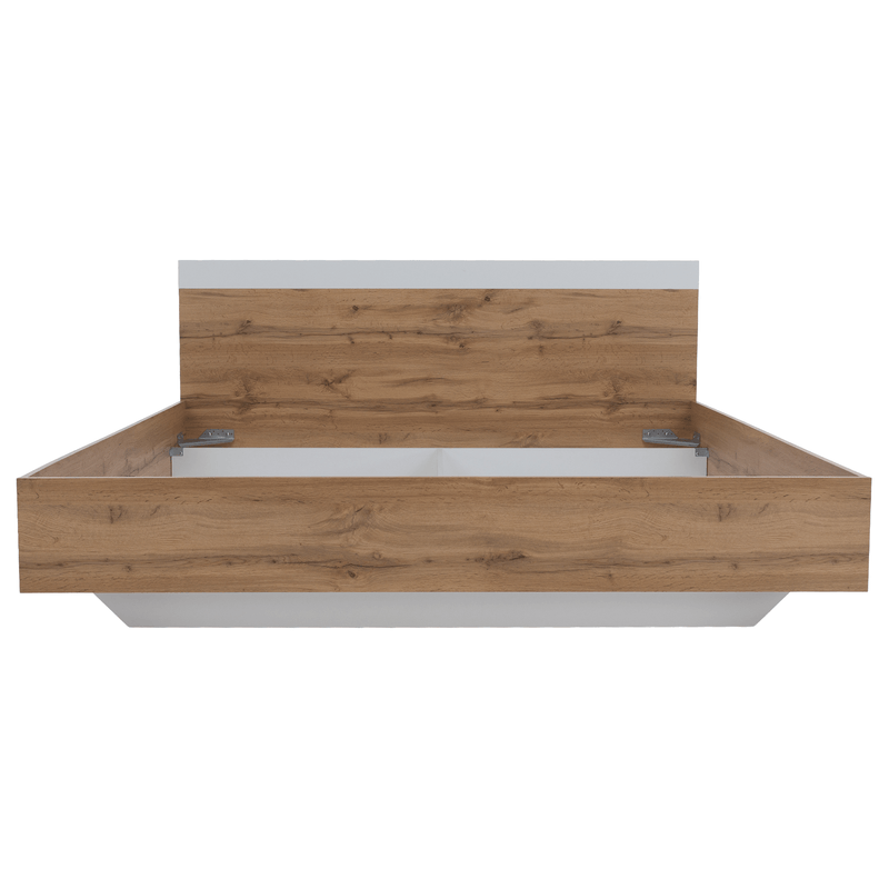 Casa si Gradina - Mobilier - Paturi si accesorii - Paturi - Pat dublu, 180x200, stejar wotan/alb, GABRIELA - Infinity.ro