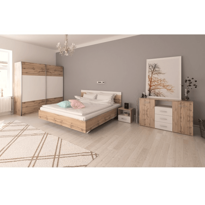 Casa si Gradina - Mobilier - Comode si corpuri - Comode - Comoda, stejar wotan/alba, GABRIELA - Infinity.ro