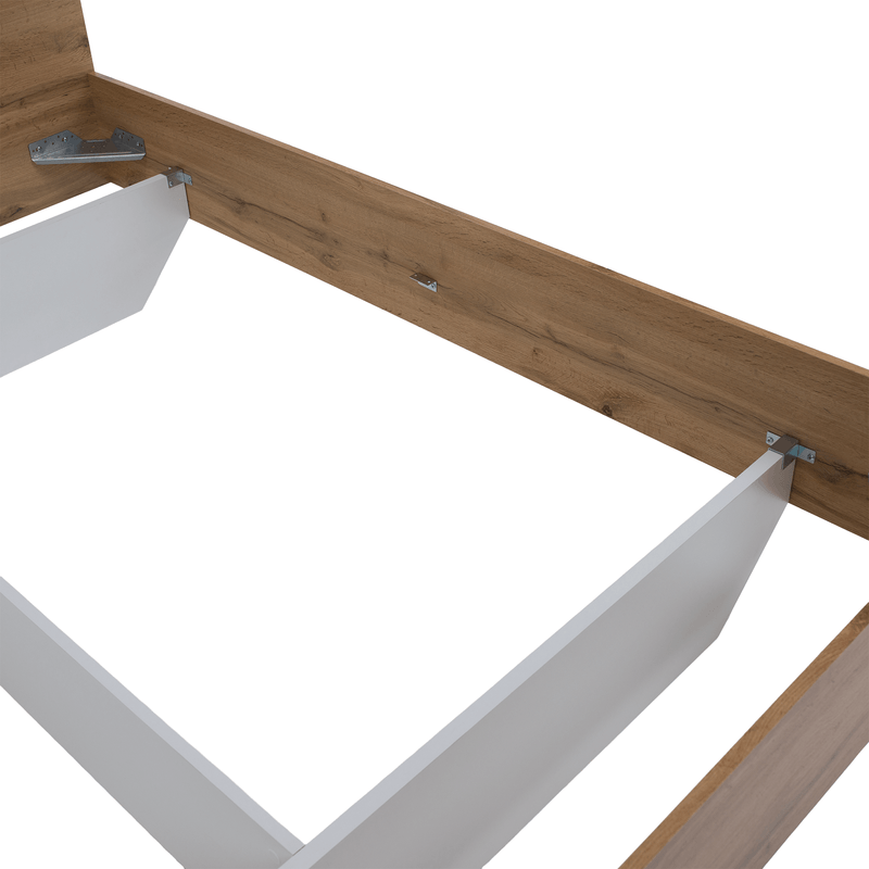 Casa si Gradina - Mobilier - Paturi si accesorii - Paturi - Pat dublu, 180x200, stejar wotan/alb, GABRIELA - Infinity.ro