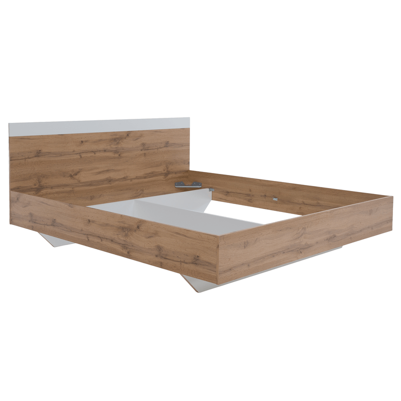 Casa si Gradina - Mobilier - Paturi si accesorii - Paturi - Pat dublu, 180x200, stejar wotan/alb, GABRIELA - Infinity.ro