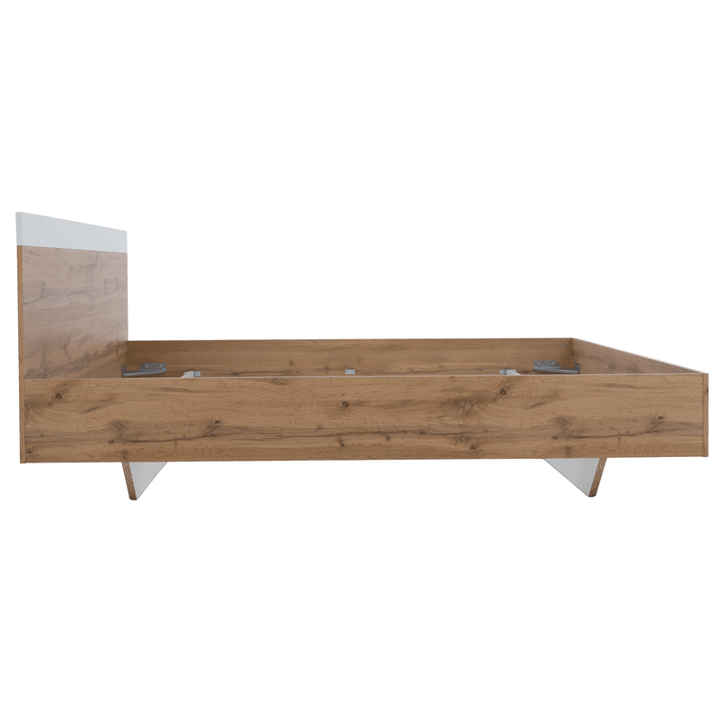 Casa si Gradina - Mobilier - Paturi si accesorii - Paturi - Pat dublu, 180x200, stejar wotan/alb, GABRIELA - Infinity.ro