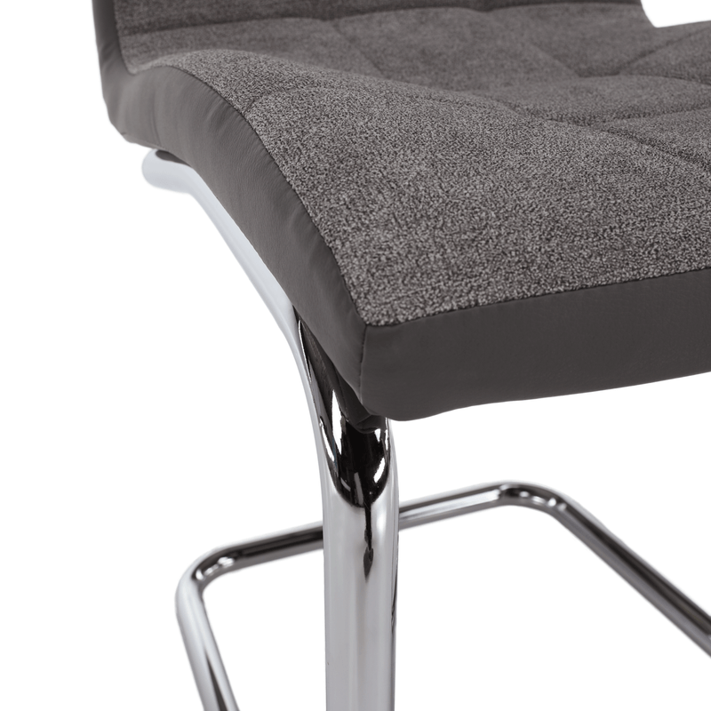 Casa si Gradina - Mobilier - Scaune si fotolii - Scaune - Scaun bucatarie, material textil gri deschis/piele ecologica gri/crom, SALOMA NEW - Infinity.ro