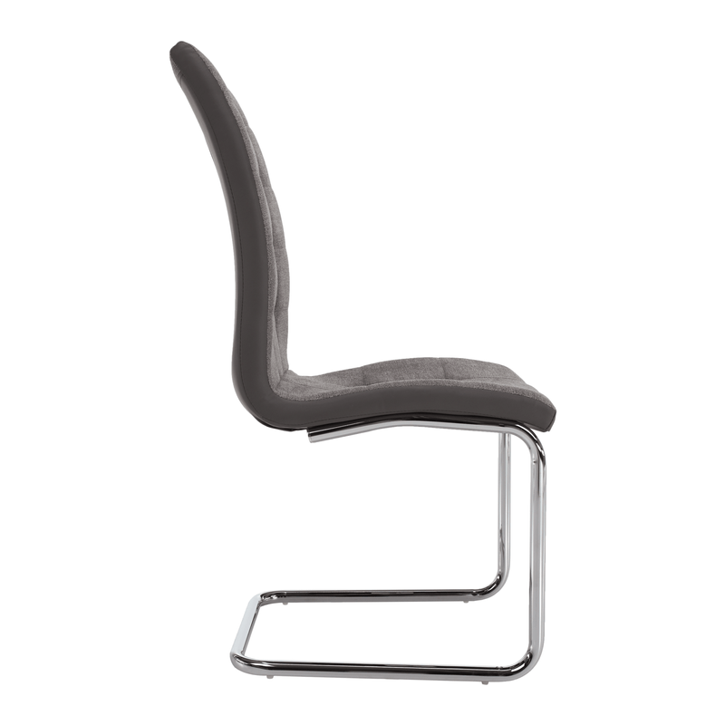 Casa si Gradina - Mobilier - Scaune si fotolii - Scaune - Scaun bucatarie, material textil gri deschis/piele ecologica gri/crom, SALOMA NEW - Infinity.ro