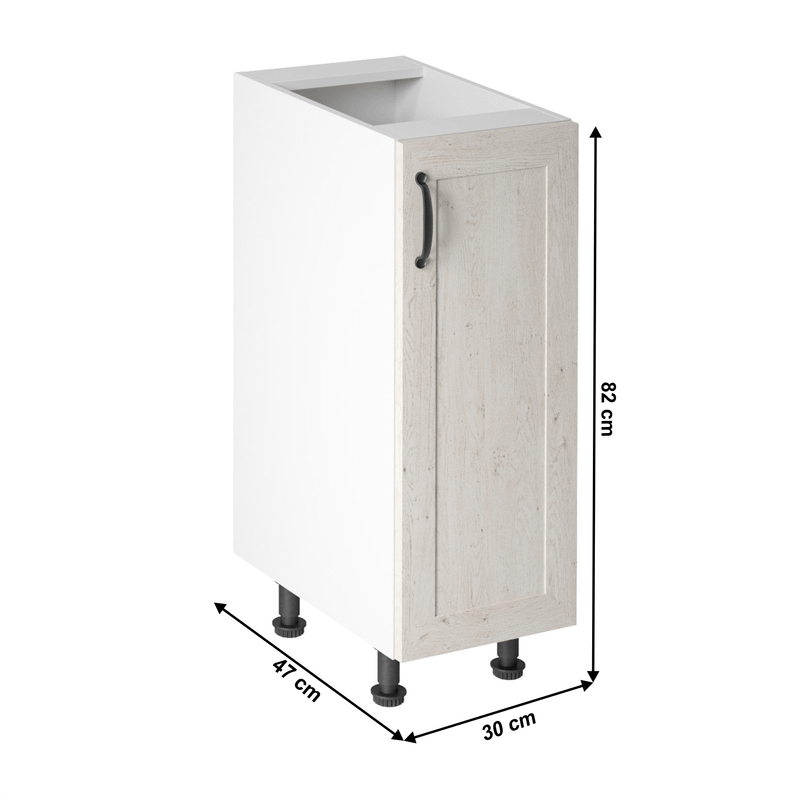 Casa si Gradina - Mobilier - Dulapuri si sifoniere - Dulapuri - Dulap inferior D30, alb/pin nordic, deschidere dreapta, ROYAL - Infinity.ro