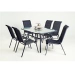 Casa si Gradina - Mobilier - Mese si birouri - Mese bucatarie si dining - Masa de sufragerie, otel negru/sticla securizata, DEMAT - Infinity.ro