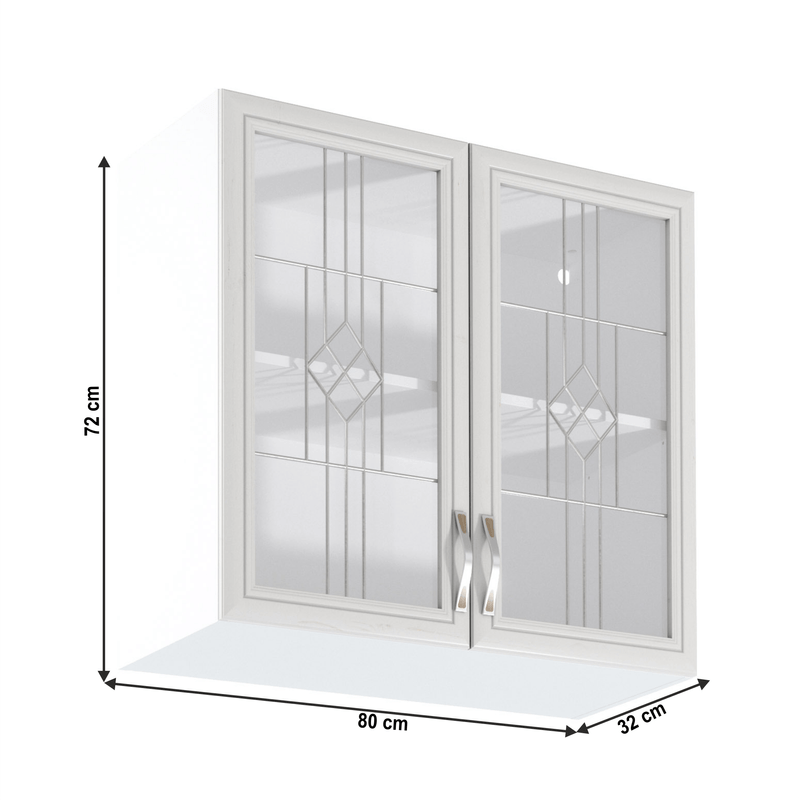 Casa si Gradina - Mobilier - Dulapuri si sifoniere - Dulapuri - Dulap superior G80S cu geam, alb/pin Andersen, SICILIA - Infinity.ro