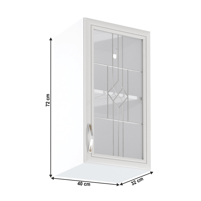 Casa si Gradina - Mobilier - Dulapuri si sifoniere - Dulapuri - Dulap superior G40S cu geam, model dreapta, alb/pin Andersen, SICILIA - Infinity.ro