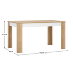 Casa si Gradina - Mobilier - Mese si birouri - Mese bucatarie si dining - Masa dining LYOT03, extensibila, stejar riviera/alb extra lucios HG, 140-180x85 cm, LEONARDO - Infinity.ro