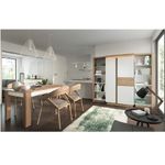 Casa si Gradina - Mobilier - Biblioteci si rafturi - Etajere - Etajera LYOR01, stejar riviera/alb extra lucios HG, stanga, LEONARDO - Infinity.ro