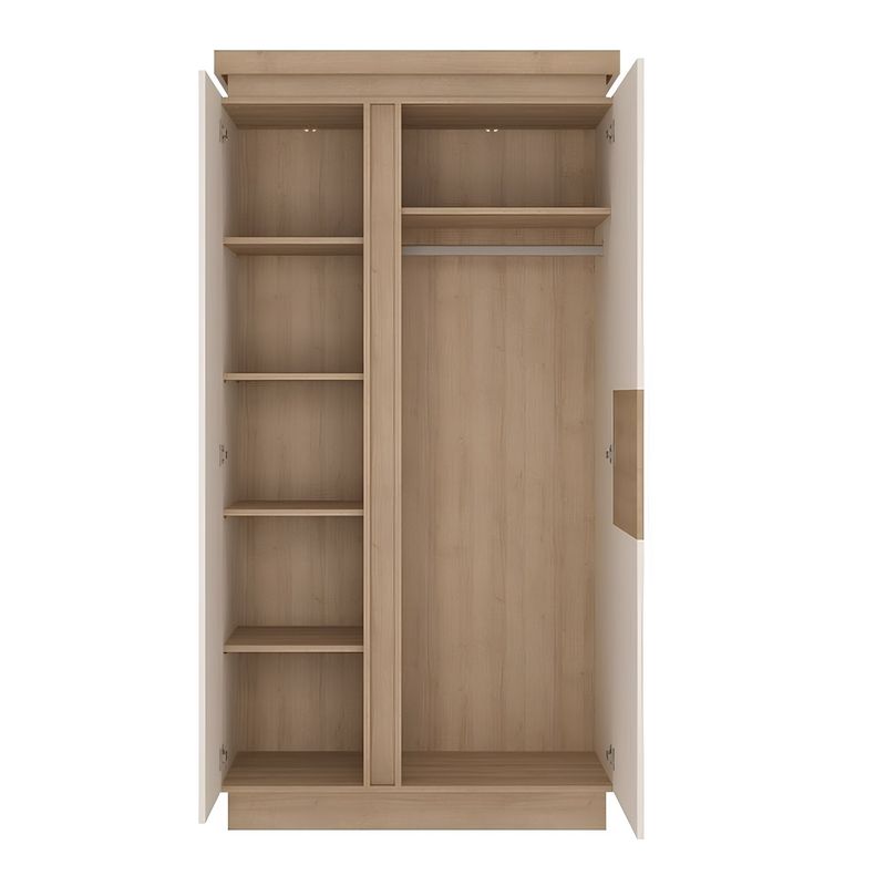 Casa si Gradina - Mobilier - Dulapuri si sifoniere - Dulapuri - Dulap LYOS01, stejar riviera/alb extra lucios HG, LEONARDO - Infinity.ro