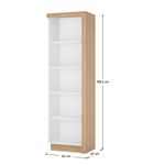 Casa si Gradina - Mobilier - Biblioteci si rafturi - Etajere - Etajera LYOR01, stejar riviera/alb extra lucios HG, stanga, LEONARDO - Infinity.ro