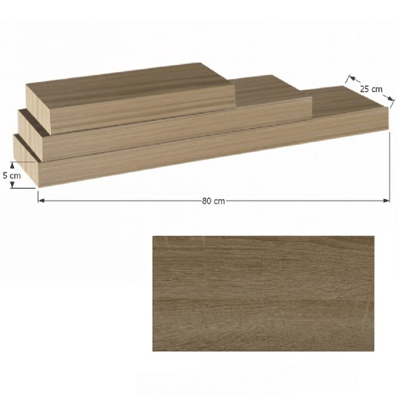 Casa si Gradina - Mobilier - Biblioteci si rafturi - Rafturi - Polita 80x25 din MDF, stejar trufa, GANA FY 11044-4 - Infinity.ro
