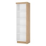 Casa si Gradina - Mobilier - Biblioteci si rafturi - Etajere - Etajera LYOR01, stejar riviera/alb extra lucios HG, stanga, LEONARDO - Infinity.ro