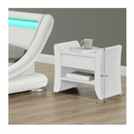 Casa si Gradina - Mobilier - Comode si corpuri - Noptiere - Noptiera, piele ecologica alba, BOLTON - Infinity.ro