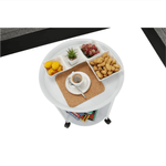 Casa si Gradina - Mobilier - Mese si birouri - Masute de cafea - Masuta portabila cu roti, alb, DERIN - Infinity.ro