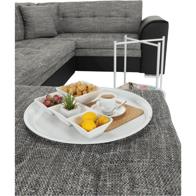 Casa si Gradina - Mobilier - Mese si birouri - Masute de cafea - Masuta portabila cu roti, alb, DERIN - Infinity.ro