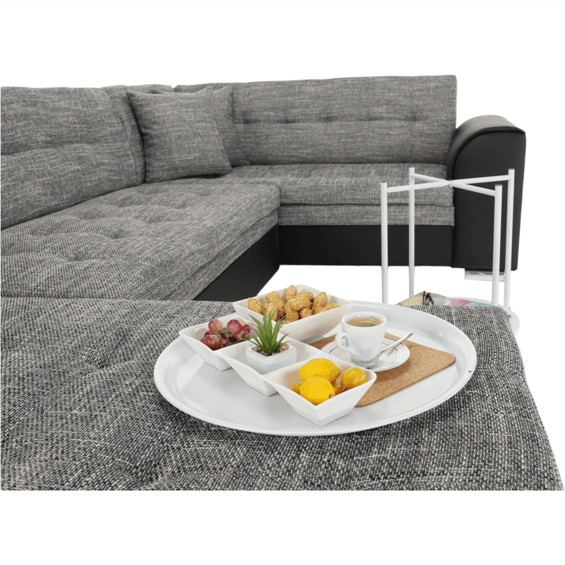 Casa si Gradina - Mobilier - Mese si birouri - Masute de cafea - Masuta portabila cu roti, alb, DERIN - Infinity.ro