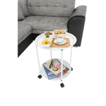Casa si Gradina - Mobilier - Mese si birouri - Masute de cafea - Masuta portabila cu roti, alb, DERIN - Infinity.ro