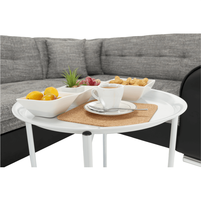 Casa si Gradina - Mobilier - Mese si birouri - Masute de cafea - Masuta portabila cu roti, alb, DERIN - Infinity.ro